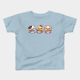 Anime Kawaii Farm Animals Kids T-Shirt